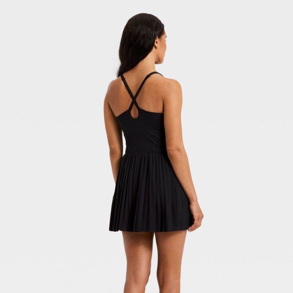 Women's Pleated Active Dress - All In Motion Black XXL - Picture 2 of 4